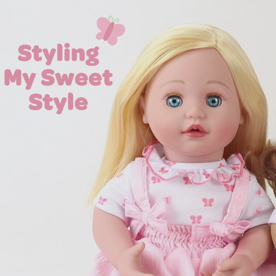 Adora My Sweet Hair Style Black Doll Madison, 15 inch Brown Hair/ Eyes