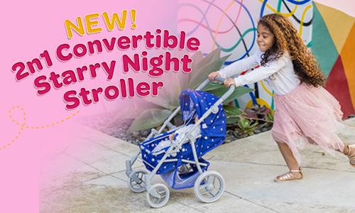 New! 2n1 Convertible Starry Night Stroller