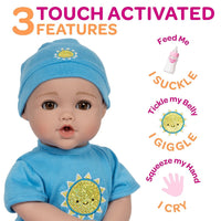 Adora NurtureTime Interactive Baby Doll, Clothes, & Accessories Set - Blue Boy