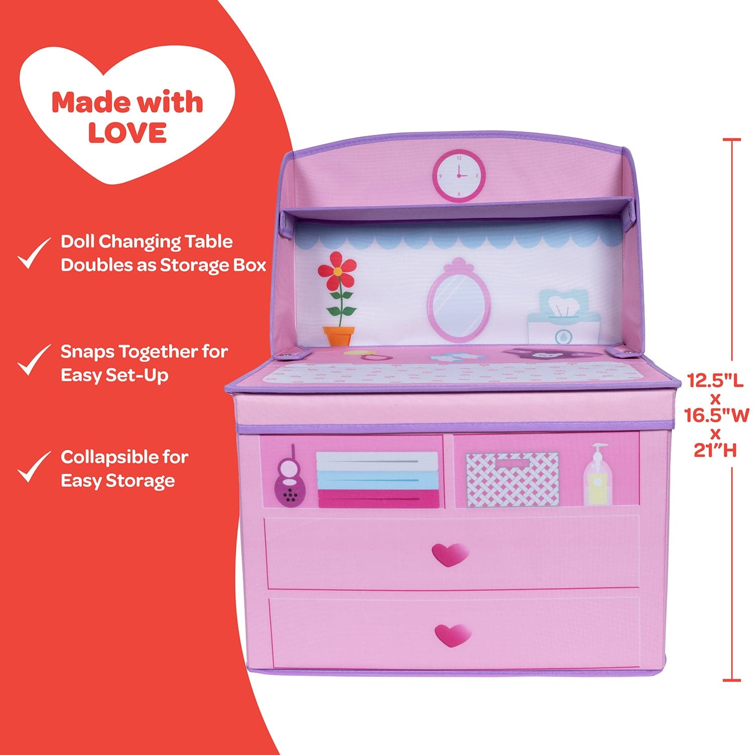 Pink changing table best sale