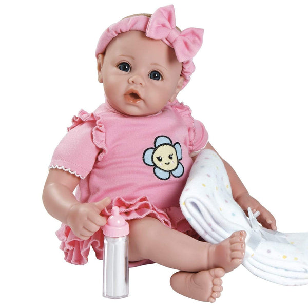 Adora 14” Realistic Perfectly Pink Baby Doll Set with Deluxe Changing Table and 10-Piece Doll Accessories Including Pink Storage Box, 2 Baby Doll